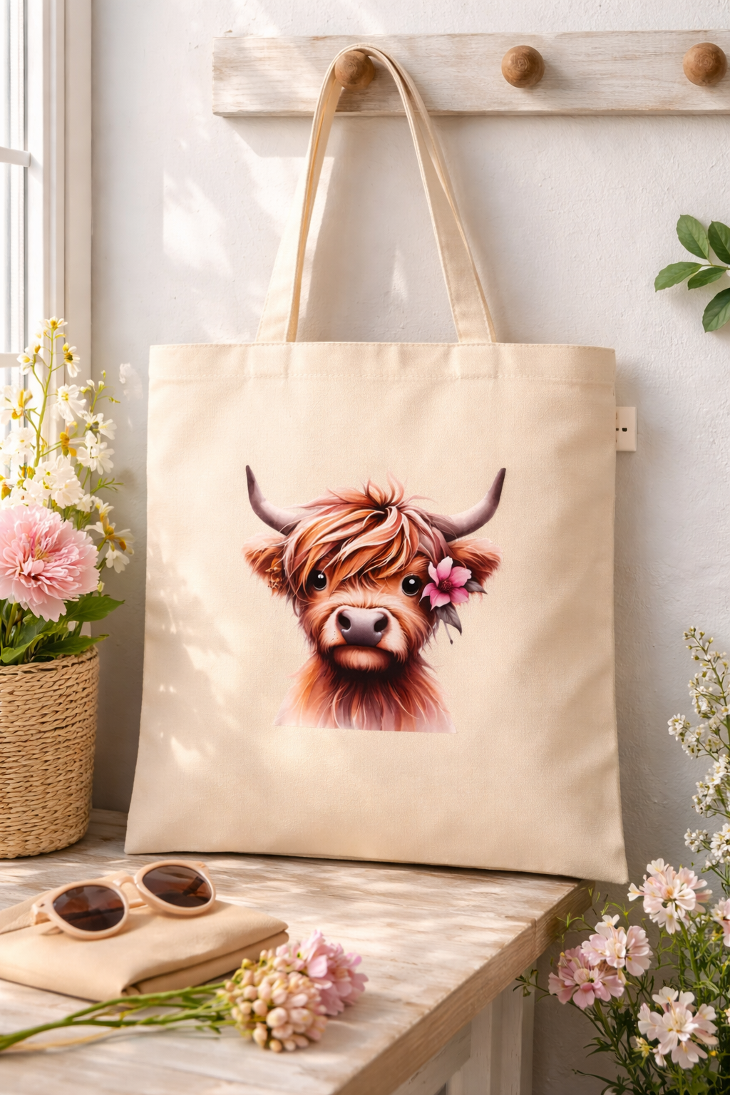 Canvas Tote Bag - Highland Cow