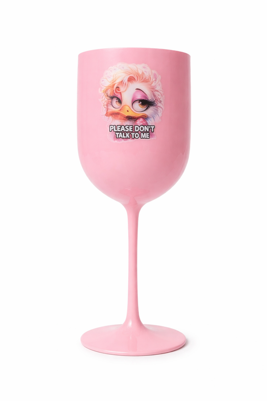 Pink Acrylic Wine Cup - Please don't talk to me