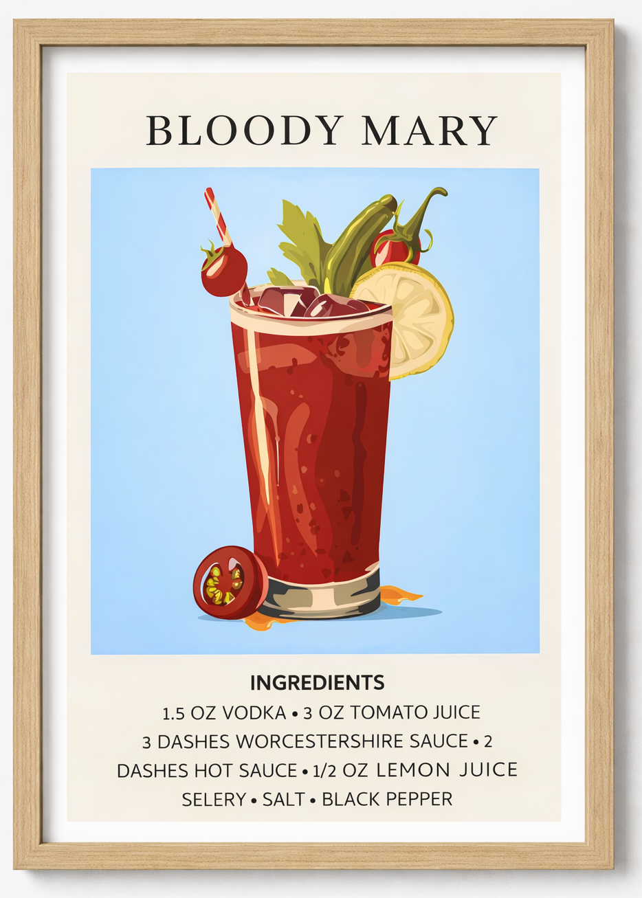 Bloody Mary Cocktail - unframed A4 print