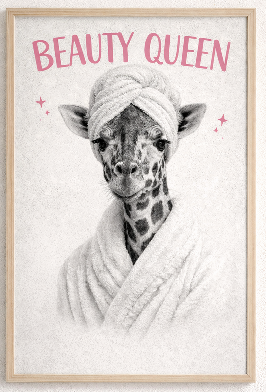 Giraffe Beauty Queen - unframed A4 print