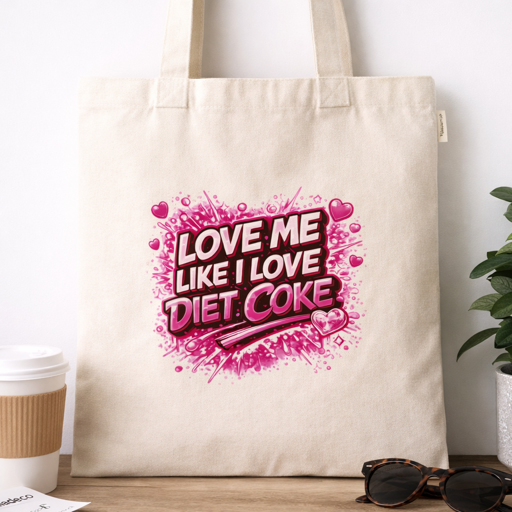 Canvas Tote Bag - Love me like I love diet coke
