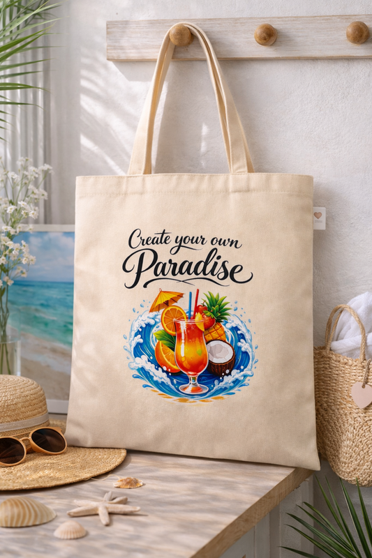 Canvas Tote Bag - Create your own Paradise